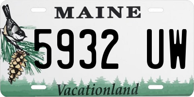 ME license plate 5932UW