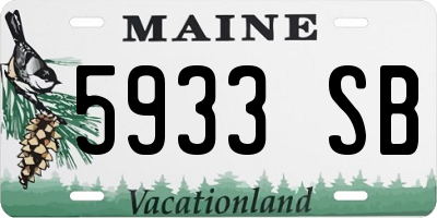 ME license plate 5933SB