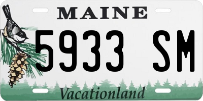 ME license plate 5933SM