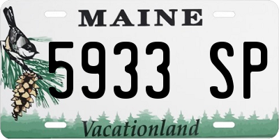 ME license plate 5933SP