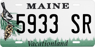 ME license plate 5933SR