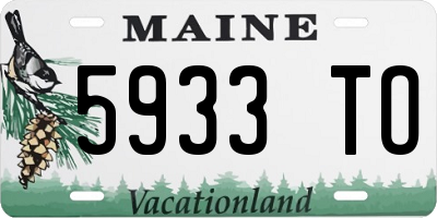 ME license plate 5933TO