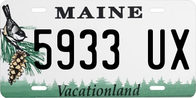 ME license plate 5933UX
