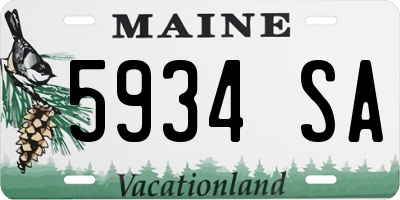 ME license plate 5934SA