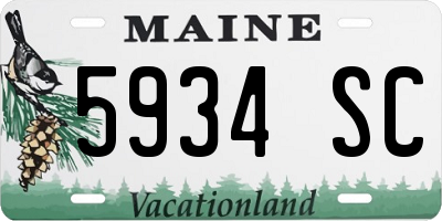 ME license plate 5934SC