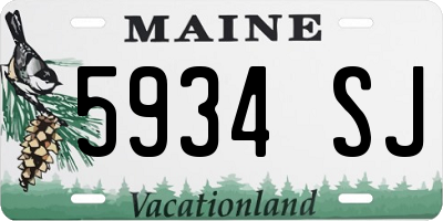 ME license plate 5934SJ