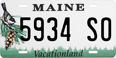 ME license plate 5934SO