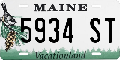 ME license plate 5934ST