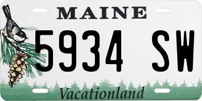 ME license plate 5934SW