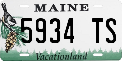 ME license plate 5934TS
