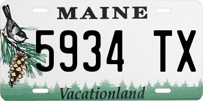 ME license plate 5934TX