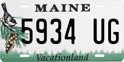 ME license plate 5934UG