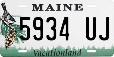 ME license plate 5934UJ