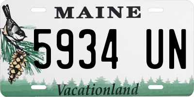 ME license plate 5934UN