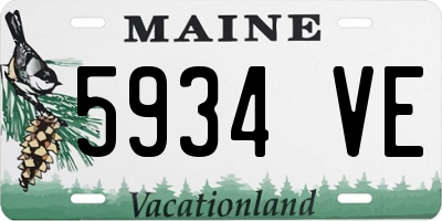 ME license plate 5934VE