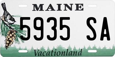 ME license plate 5935SA