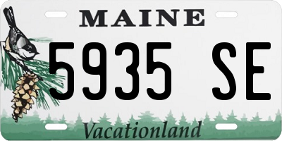 ME license plate 5935SE