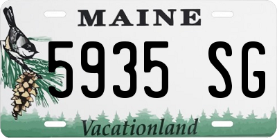 ME license plate 5935SG