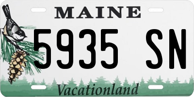 ME license plate 5935SN
