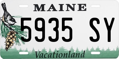 ME license plate 5935SY