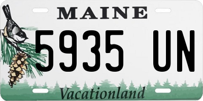 ME license plate 5935UN