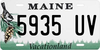 ME license plate 5935UV