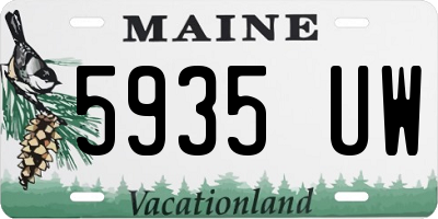 ME license plate 5935UW