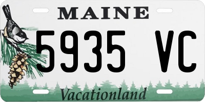 ME license plate 5935VC