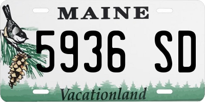ME license plate 5936SD