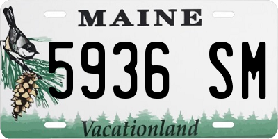 ME license plate 5936SM