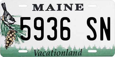 ME license plate 5936SN