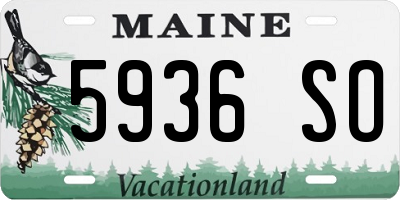 ME license plate 5936SO
