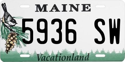 ME license plate 5936SW