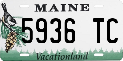 ME license plate 5936TC
