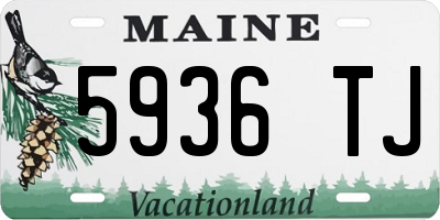 ME license plate 5936TJ