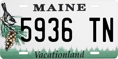 ME license plate 5936TN