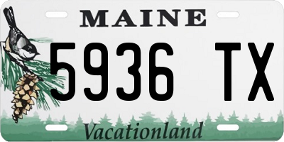 ME license plate 5936TX