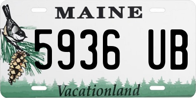 ME license plate 5936UB