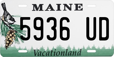 ME license plate 5936UD