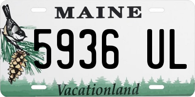ME license plate 5936UL