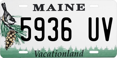 ME license plate 5936UV