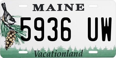 ME license plate 5936UW
