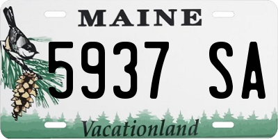 ME license plate 5937SA