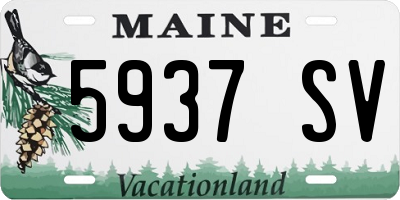 ME license plate 5937SV