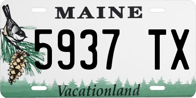 ME license plate 5937TX