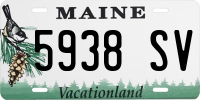 ME license plate 5938SV