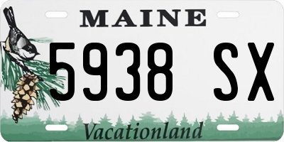 ME license plate 5938SX