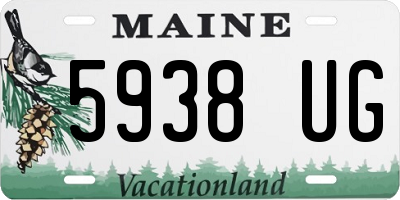 ME license plate 5938UG