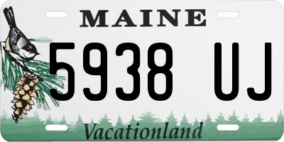 ME license plate 5938UJ