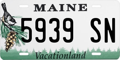 ME license plate 5939SN